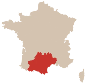 Map of France showing the Occitanie region