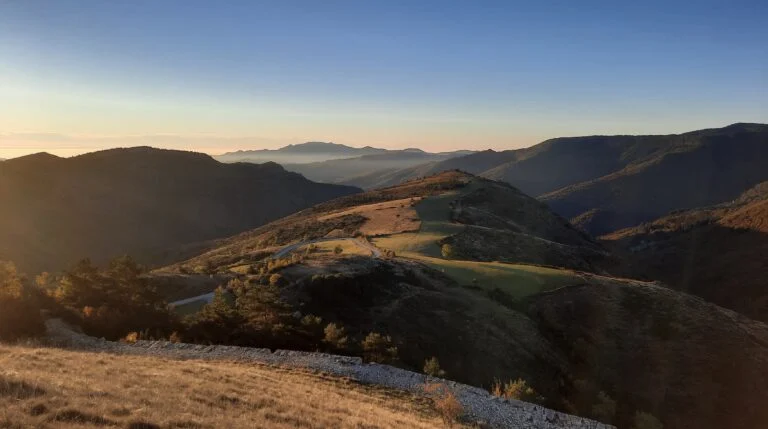 Sunrise over the mountains of Lozère