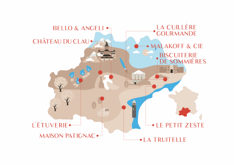 Map of the Occitanie Gourmet producers across Occitanie
